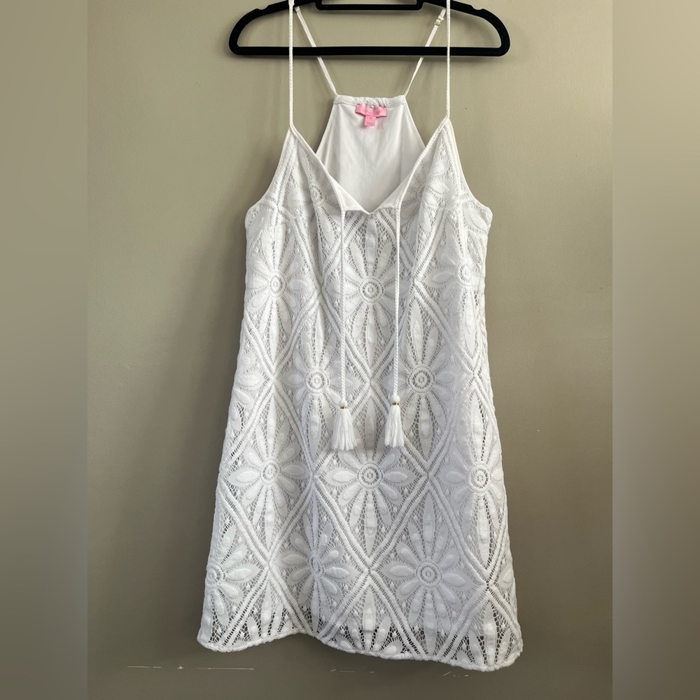 LILLY PULITZER Resort‎ White Delray Diamond Lace Dusk Dress Medium Beach - Picture 7 of 7
